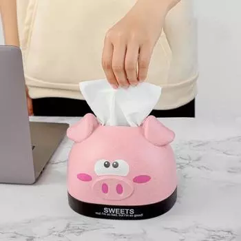 Контейнер для салфеток, съемный, для поддержания порядка, многоразовый, модный, для гостиной, в форме поросенка, диспенсер, украшение, ежедневное использование розовый