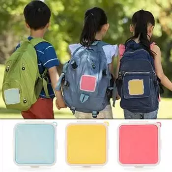 Контейнер для сэндвичей Bento Ланч-бокс, без бисфенола А, навесные контейнеры, многоразовый держатель для сэндвичей, контейнер для закусок для офисных работников, студентов Square синий