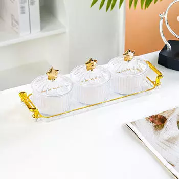 Контейнер для сервировки конфет и орехов, разделенные тарелки, разделенный поднос для фруктов, поднос для сушеных фруктов с 3 Grid