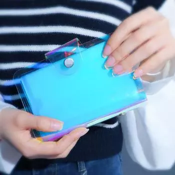 Контейнер для шаблонов для ногтей, прозрачный дизайн с несколькими слотами, водонепроницаемый, компактный, ПЭТ, прямоугольная сумка для хранения шаблонов для штамповки ногтей B