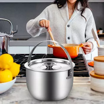 Контейнер для смазки из нержавеющей стали для масла с ручкой и крышкой.