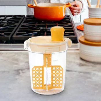 Контейнер для смешивания заправки для салата и разделения яиц жёлтый