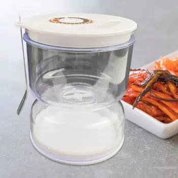 Контейнер для солений и оливок с ситечком, переворачивающийся, песочные часы, влажный, сухой, раздельный