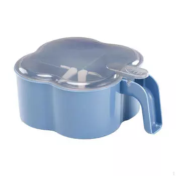 Контейнер для специй и соли с 4 отделениями, маленькая банка с ручкой, легкая кухонная синий