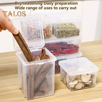 Контейнер для специй, пыленепроницаемый, сохраняющий свежесть, многоразовый, практичный, прозрачный органайзер для специй, держатель для приправ, кухонные принадлежности S