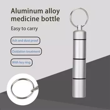 Контейнер для таблеток, водонепроницаемый, многофункциональный, с хорошей герметизацией, для хранения, мини-контейнер для таблеток из алюминиевого сплава, держатель для повседневного использования серебряный