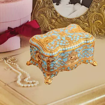 Контейнер для ювелирных изделий, подарочный футляр для подарков на годовщины, настольный держатель для безделушек светло-синий