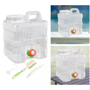 Контейнер для воды Диспенсер для напитков Вместимость 10 л Универсальный контейнер для хранения для барбекю, выживания, автомобиля чистый