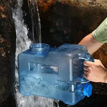 Контейнер для воды для кемпинга с держателем для крана, 24 л, кувшин для хранения без утечек, сменная крышка