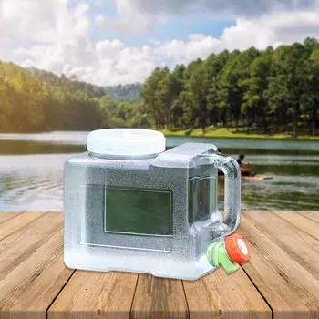 Контейнер для воды, переноска для бутылок, прозрачное большое ведро для хранения бака, кувшин для кемпинга 3L