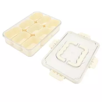 Контейнер для закусок, 9 отделений, разделенный сервировочный поднос с ручкой на крышке, прозрачный органайзер для фруктов N