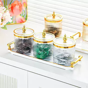 Контейнер для закусок и сухофруктов с крышкой 3 grids чистый