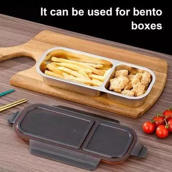 Контейнер для закусок с крышками, герметичная коробка для бэнто, многоразовая коробка для приправ, 45691 отделение для соуса 2Grids белый