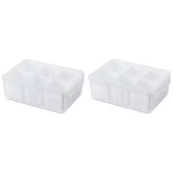 Контейнер для закусок с крышкой и ручкой, разделенный поднос для сервировки (6 отсеков)