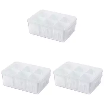 Контейнер для закусок с крышкой и ручкой, разделенный поднос для сервировки (6 отсеков)