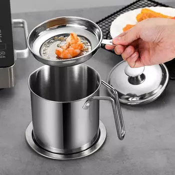 Контейнер для жира, фритюрница с ситом, корзина для жарки, емкость для хранения масла, сито для сбора капель Style A