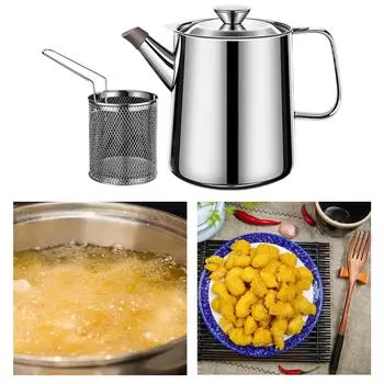 Контейнер для жира с фильтром, корзина для масла, удобная ручка для хранения масла, банка для хранения растительного масла для кухни, ресторана, дома 1.0L