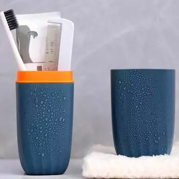 Контейнер для зубной щетки с гладкими краями, безвредный экологически чистый контейнер-контейнер для зубной щетки для ванной комнаты светло-синий