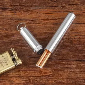 Контейнер для зубочисток с кольцом, алюминиевый держатель для швейных игл, бытовая бутылка для таблеток, дорожная 86x11mm-round bottom