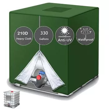 Контейнер IBC 1000 л, алюминиевая фольга, водонепроницаемый пылезащитный чехол, резервуар для дождя, ткань Оксфорд, защитный чехол от ультрафиолета чёрный