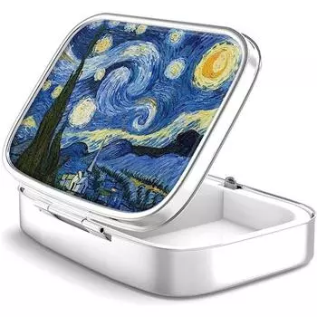 Контейнер косметический инструмент двойной сетки мастерить зеркало портативный футляр для драгоценностей женщины Pattern 3