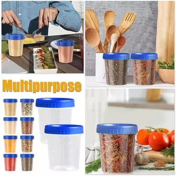 Контейнер, небольшой контейнер с крышкой, спиральная крышка, герметичный, многоразовый, штабелируемый пластиковый контейнер для погружения One Size синий