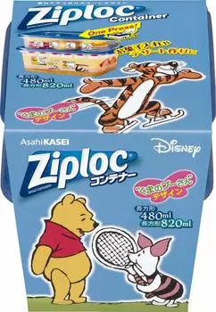 Контейнер-застежка Ziploc прямоугольный 480 мл 820 мл по 1 шт. Винни-Пух 2021 и