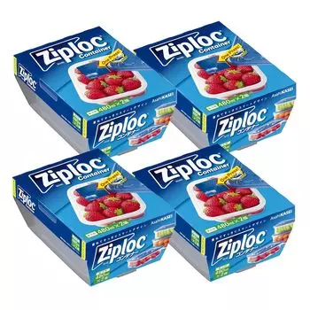 Контейнер Ziploc прямоугольный 480 мл 2 шт x 4 шт набор [Оптовая закупка]