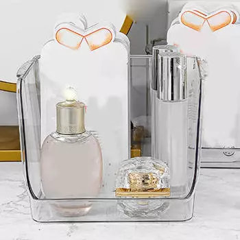 Контейнерная коробка, настольная полка для хранения, домашний туалетный столик, ванная комната, кухня, офис, органайзер, продукт 21.5x15.5x17.5CM