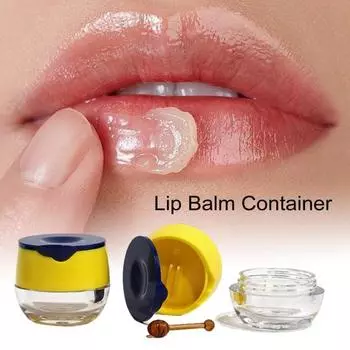 Контейнеры для бальзама для губ, прозрачные мини-баночки, откидная крышка, футляр для косметики, легкий портативный дорожный маленький бальзам для губ светло-желтого