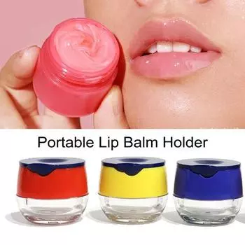 Контейнеры для бальзама для губ, прозрачные мини-баночки, флип-топ, футляр для косметики, косметические кремы светло-желтого