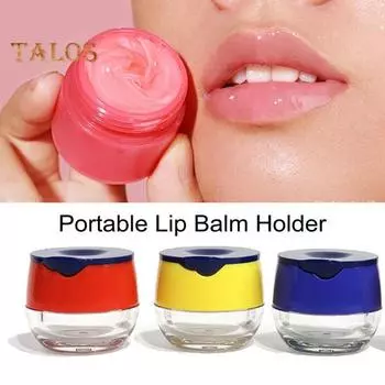 Контейнеры для бальзама для губ, прозрачные мини-баночки, откидная крышка, футляр для косметики, легкий портативный дорожный маленький бальзам для губ синий