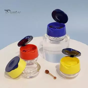 Контейнеры для бальзама для губ, прозрачные мини-баночки, откидная крышка, футляр для косметики, легкий портативный дорожный маленький бальзам для губ светло-желтого