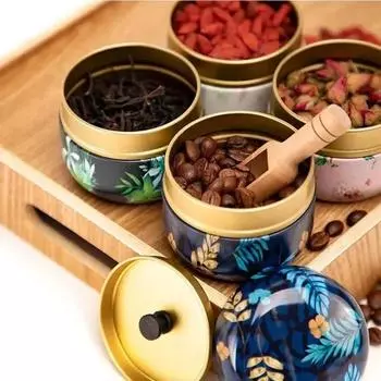 Контейнеры для хранения чая Caddy, банки, кофе, конфеты, закуски, маленькие жестяные мини-переносные коробки для хранения, герметичные банки, упаковка для чая