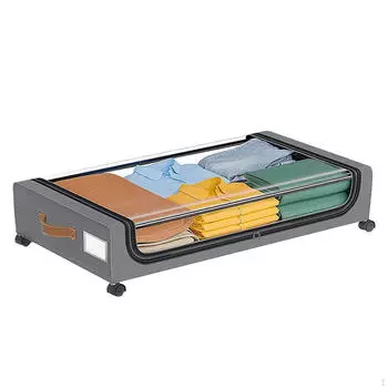 Контейнеры для хранения обуви и одежды на колесах под кроватью