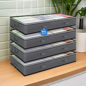 Контейнеры для хранения под кроватью, вместительное хранилище для одеял, пыленепроницаемое, экономящее место, удобное решение для организации шкафа под кроватью
