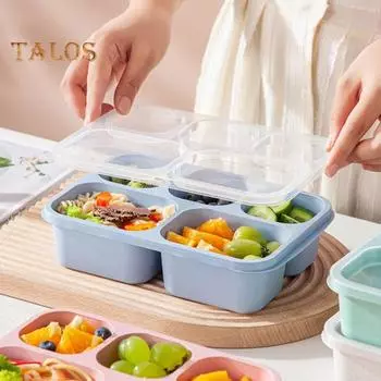 Контейнеры для обедов Bento для взрослых и детей. Многоразовые коробки для закусок с 5 отделениями для школьной работы, путешествий. Штабелируемые микроволновые печи. Безопасные кухонные инструменты. бежевый