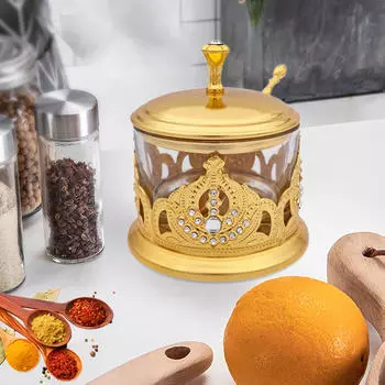 Контейнеры для приправ (Золотой цвет) Современная банка для чая, маленькая сахарница, европейские специи Crown