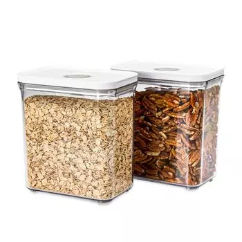 Контейнеры для вакуумного хранения VAKUEN Premium, средний набор из 2 шт. Не содержит бисфенол А Удобная застежка с клапаном Герметичное вакуумное хранение сохраняет продукты свежими до