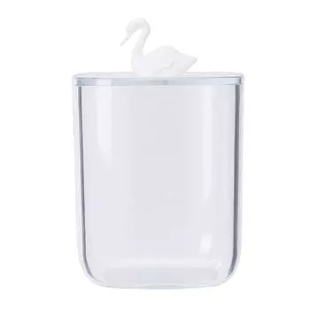 Контейнеры для ванной комнаты, многофункциональные прозрачные ватные палочки, контейнер для хранения с крышкой для дома Swan