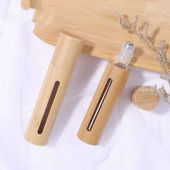 Контейнеры из бамбука Пустые флаконы-роллеры Флакон для эфирного масла Футляр для духов Заправляемый флакон matte