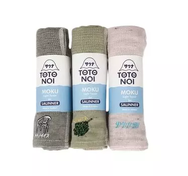 Kontex Сауна MOKU Лицо Средний Набор из Веника Тотонои и Сауна Бу 59430-90 Полотенца, Размер, 3 (Серый), (хаки), (Детский розовый)