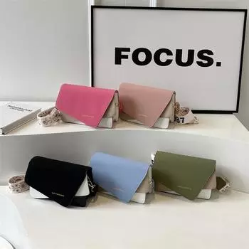 Контрастная цветная сумка, летняя, модная, на одно плечо, простая, нишевая, новая, дорожная, маленькая квадратная сумка