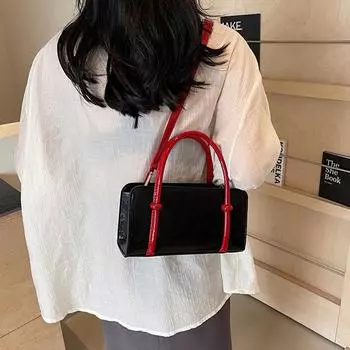 Контрастная цветная сумка женская новая мода универсальные винно-красные свадебные сумки темпераментная сумка через плечо на одно плечо квадратная сумка