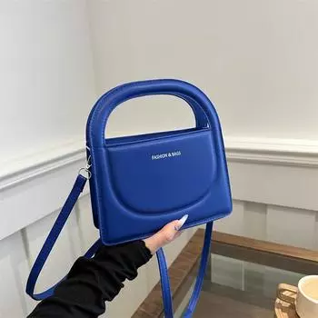 Контрастная цветовая текстура 2024 года, новая модная и иностранная повседневная контрастная цветовая популярная простая сумка через плечо, портативная маленькая квадратная женская сумка чёрный