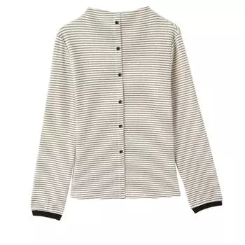 Контрастная полосатая полуводолазка, верхняя часть рубашки, женская зимняя новая модель, универсальная теплая футболка с длинным рукавом S