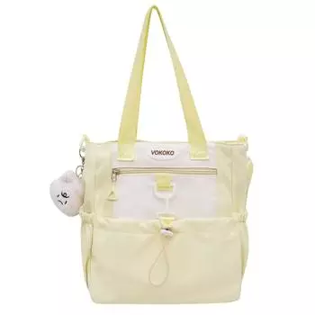 Контрастная сумка через плечо для девочек, большая вместимость, сумка для книг для школьников жёлтый