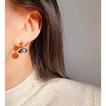 Контрастные цвета холодного ветра, золото и серебро, ежедневные маленькие серьги-гвоздики, зеркальная текстура, двухцветные серьги Doudou, минималистичные серьги 361