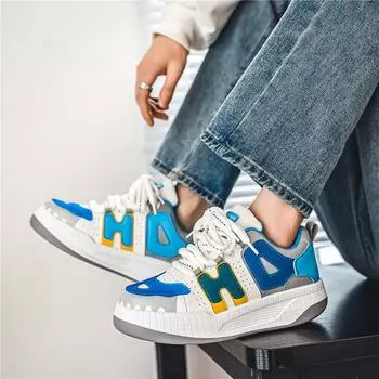 Контрастные цвета мужская обувь весна и осень новые дышащие туфли на платформе модные молодежные модные нишевые индивидуальные спортивные и развлекательные туфли для сноуборда 39