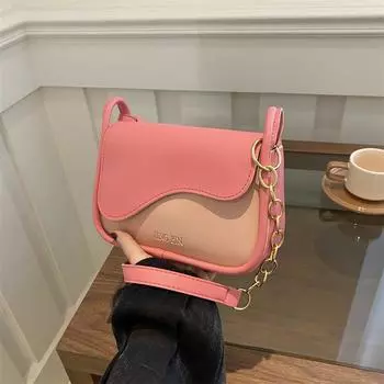 Контрастные цвета, персонализированные поездки на работу, популярные в этом году женские сумки с цепочкой через плечо, новые фактурные сумки-мессенджеры в иностранном стиле 2024 года чёрный